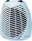 Glen Glen upright fan heater light grey 2KW 2 heat settings cool air setting overheat protection frost protection thermostat (Glen)