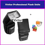 Vivitar DF-383 TTL, E-TTL, E-TTL II Dedicated Power Zoom Flash With LCD Display For Canon 1000D 50D PRO90 IS 700 3 20Da Elan 7 650 A2 Rebel 2000 REBEL Elan 1Ds 630 A2E EOS 1D/S/N/ II / III D60 Elan 7E 620 Bonus Gel Softbox Diffuser (6 Different Colors Inclluded)