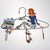 Shoe Lover Blonde Girl Wall Mount Jewelry Earring Holder Display Hanger Blue