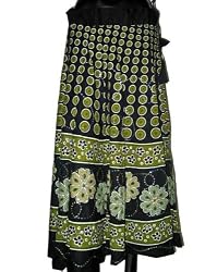 Skirts on Sale-women's Cotton Skirt Designer Green Embroidery Indian Clothing Free Shipping