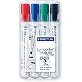 Staedtler Lumocolor Whiteboard Marker 351 WP4 Bullet Tip - Assorted Colours (Pack of 4)