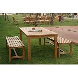 Bahama 3 Piece Rectangular Dining Table Set with Hampton Bench