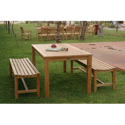 Bahama 3 Piece Rectangular Dining Table Set with Hampton Bench product image