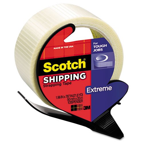 Scotch Products - Scotch - Extreme Application Packaging Tape & Dispenser, 1.88 x 21 yards, 3 Core - Sold As 1 Roll - Extreme application packaging tape for heavy weight packages boxes and overseas/export shipments. - Polypropylene backing