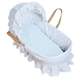 Kushies Fitted Bassinet Sheet, Blue Dots