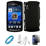 Black 2 Piece Crystal Hard Snap-On Protector Case for Sony Ericsson XPERIA  ....