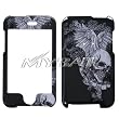 BLACK WING SKULL SNAP ON HARD SKIN FACEPLATE COVER CASE FOR APPLE IPOD TOUCH ITOUCH 2ND GEN 3RD GEN + PREMIUM LCD SCREEN GUARD