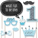 1st Birthday Boy - Fun to be One - Photo Booth Props Kit - 20 Count