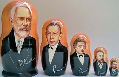 Childrens Toyshop  Toys : Russian Composers Nesting Doll Tchaikovsky Rakhmaninov Rubenstein Mussorgsky Scriabin 5 Pcs / 7 in #DSCI 69
