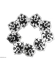 Sterling silver heart bracelet, Fleur-de-Hearts
