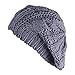 FUNOC Women Ladies Baggy Beret Chunky Knit Knitted Braided Beanie Hat Ski Cap