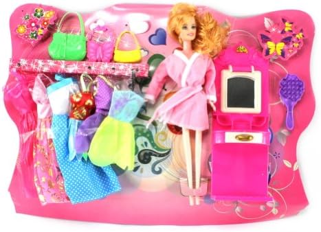 Fashion Girl Night Out Toy Doll Playset, Comes w/ Various Dress Outfits, Doll, Accessories
