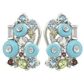 Turquoise & Diamond Earring