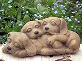 Eigenschaften Tiefes Kunsthandwerk GbR  / Tierfigur Hund Welpen Welpentrio hellbraun