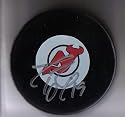 TRAVIS ZAJAC AUTOGRAPHED PUCK NEW JERSEY DEVILS W/PROOF