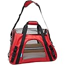 OxGord Airline Approved Pet Carriers w/ Fleece Bed For Dog &amp; Cat - Large, Soft Sided Kennel - 2016 Newly Designed Model, Crimson Red