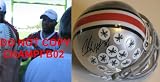 CHRIS WELLS,BEANIE WELLS,OHIO STATE,BUCKEYES,ARIZONA CARDINALS,SIGNED,AUTOGRAPHED,MINI HELMET WITH PROOF + COA