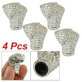 Car Auto Silver Tone Tyre Tire Valve Snake Caps Covers 4 Pcs by uxcell