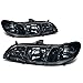 Auto Dynasty Headlights Assembly Compatible with 1998-2002 Honda Accord CG, Driver and Passenger Side Halogen Headlamps Replacement, Smoked Lens Clear Corner