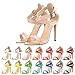 ZriEy Women's Ladies Thin High Heel 11cm Open Toe Cross Ankle Straps Sandals Summer Bridal Party Shoes