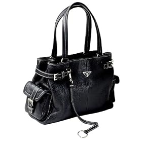 Prada Black Leather BR2958 Tote Handbag