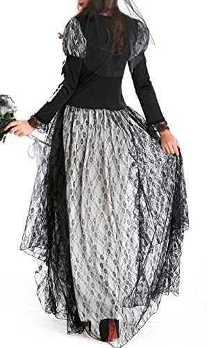 Z-LMDS Women's New Arrive Super Luxe Helloween Skull Bride Cos Play Dress