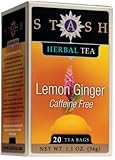 Stash Premium Lemon Ginger Herbal Tea, Tea Bags, 20-Count Boxes (Pack of 6)
