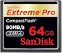 SanDisk 64GB Extreme Pro CF Card - UDMA 90MB/s 600x (SDCFXP-064G-P91, Non US Retail Package)