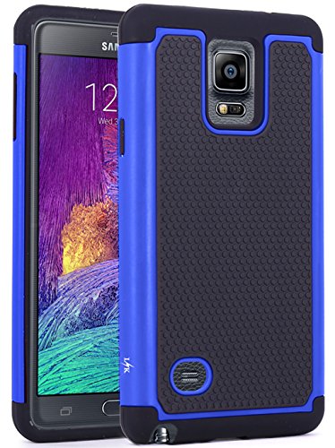 Note 4 Case, LK [Drop Protection] [Shock-Absorption] Hybrid Dual Layer Armor Defender Protective Case Cover for Samsung Galaxy Note 4 (Blue)