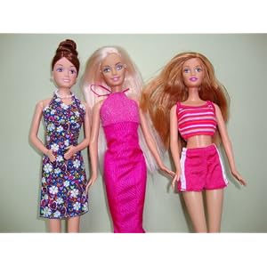 A Set of 6 Outfits and 3 Pairs of Shoes Made to Fit the Barbie Doll by Olivia's Doll Closet