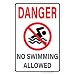 Interstate SignWays Danger, No Swimming Allowed Sign, Includes Holes,Reflective 3M Quality, Laminated-Durable-Aluminum 10