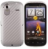 Skinomi TechSkin - Silver Carbon Fiber Film Shield & Screen Protector for HTC Amaze 4G + Lifetime Warranty
