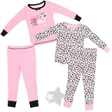 Pink Cat Camo Set of Two Thermal Pajamas for Girls