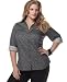 Charter Club Plus Size Shirt, Three Quarter Sleeve Lattice Print
