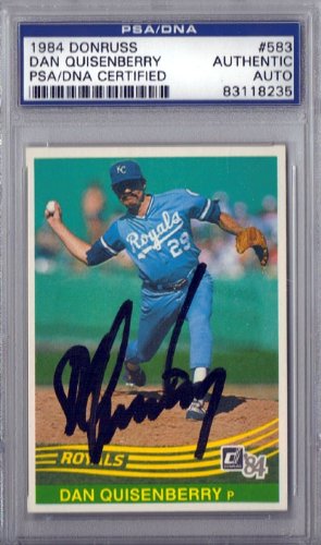 Dan Quisenberry Autographed/Hand Signed 1984 Donruss Card PSA/DNA Slabbed #83118235