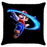 Throw Pillow Case Black of Super Mario Bros. Spin Attack
