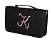 LADIES EMBROIDERED ZIPPERED INITIAL CD/DVD CASE LETTER K (24 CAPACITY)