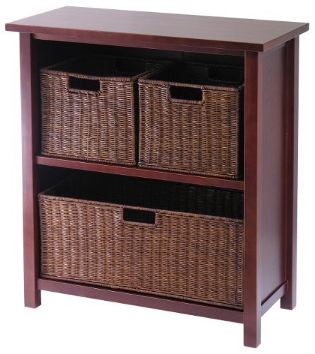 Winsome Milan Storage Shelf with 3 Baskets Winsome Milan Storage Shelf with 3 Baskets