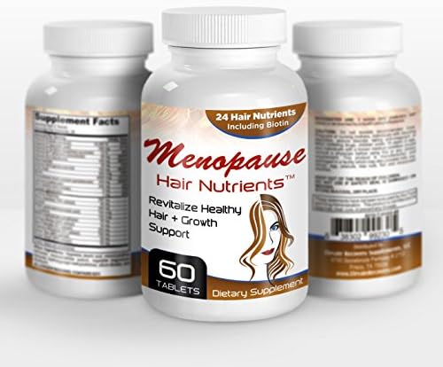 Menopause Hair Nutrients: Growth Support (Biotin 4000mcg, Grape Seed Extract, MSM, Ginkgo Biloba Extract, Saw Palmetto Extract, Pygeum Africanum Extract, Choline Bitartrate, Silica Extract, Inositol, Para-aminobenzoic Acid, L-Cysteine, Vitamin A, Vitamin C, Vitamin E, Vitamin B1, Vitamin B2, Niacinamide, Vitamin B6, Folic Acid, Pantothenic Acid, Calcium, Zinc, Copper, Green Tea Extract)