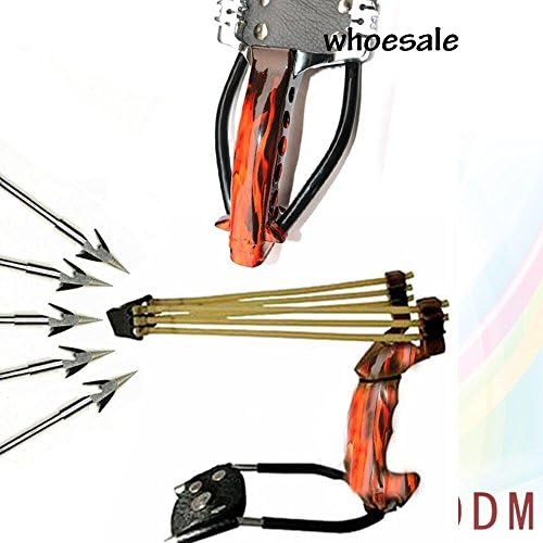 Safrone Stainless Powerful Six Rubber Bands Bowfishing Sling Shot Hunting Hunter Slingshot Flame Garnett Catapult Outdoor