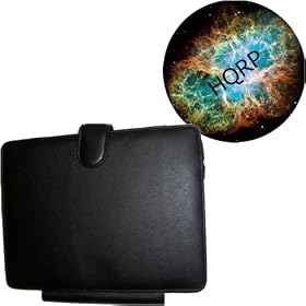 HQRP Black Leather Carrying Case for ASUS Eee PC 900 / 900A / 900HA / 900HD / 900SD Netbook / Subnotebook Bag / Sleeve plus HQRP Mousepad