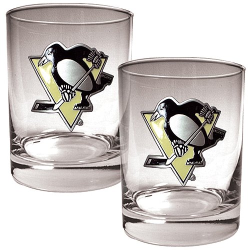 Great American Pittsburgh Penguins 2-Pack Rocks Glass Set