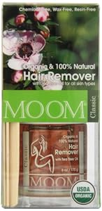 Moom Organic Hair Removal Kit, Tea Tree, 6-Ounce Package