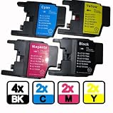 10x Compatible Ink Cartridges LC1220 LC1240 to Brother DCP J525W J725DW J925DW PRINTER (4x LC1240BK + 2x LC1240C + 2x LC1240M + 2x LC1240Y)