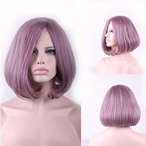 Beauty Number1 Hair Stylish Short Straight Bobo Skin Top Hair Ombre Full Wigs 188g 35cm #Mix Pink/Blond