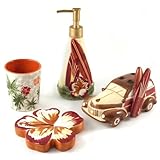 Studebaker Hawaiian Surf Boards Shower & Bath Collection Four Piece Ceramic Bath Accessory Collection