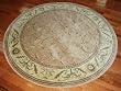 5' 6" Round Area Rug - Peach Scrollwork