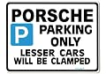 PORSCHE Parking Sign - Gift for 911 924 944 928 carrera car models - Size Large 205 x 270mm