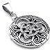 KONOV Mens Womens Celtic Knot Stainless Steel Pendant Necklace, Black Silver, 24 inch Chain