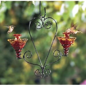 Parasol VIC2GLFR VICTORIA Mini-Blossom Double Chandelier Blown Glass Hummingbird Feeder -... by 
